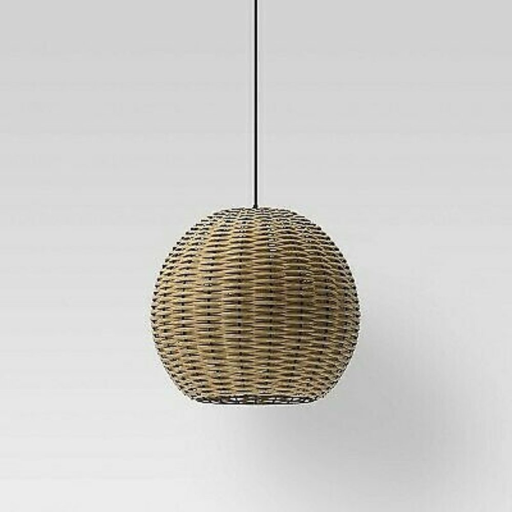 Large LED Sea Grass Solar Pendant Gray - Threshold